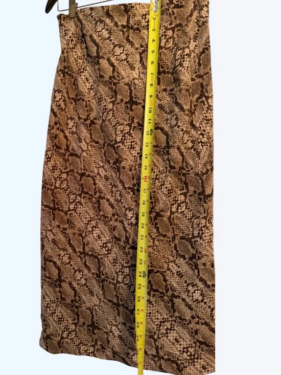 Super Cool Rachel Zoe Brown Snake-Print Maxi Slip Skirt NWT SIZE 2 - Picture 4 of 6